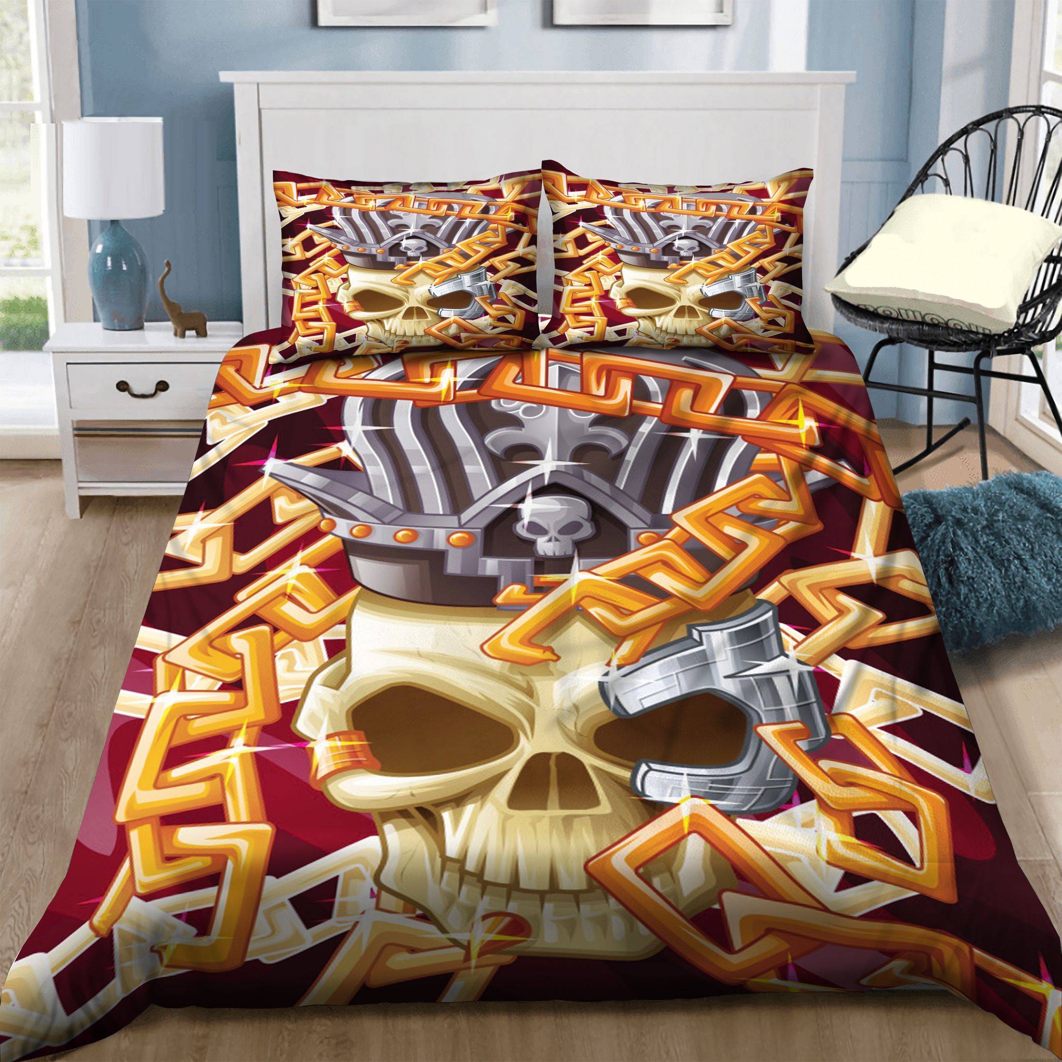 King Skull Bedding Set