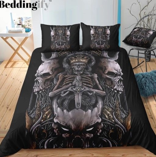 King Skull Bedding Set
