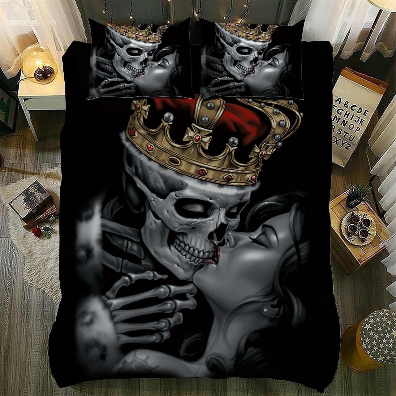 King Skull Girl Bedding Set