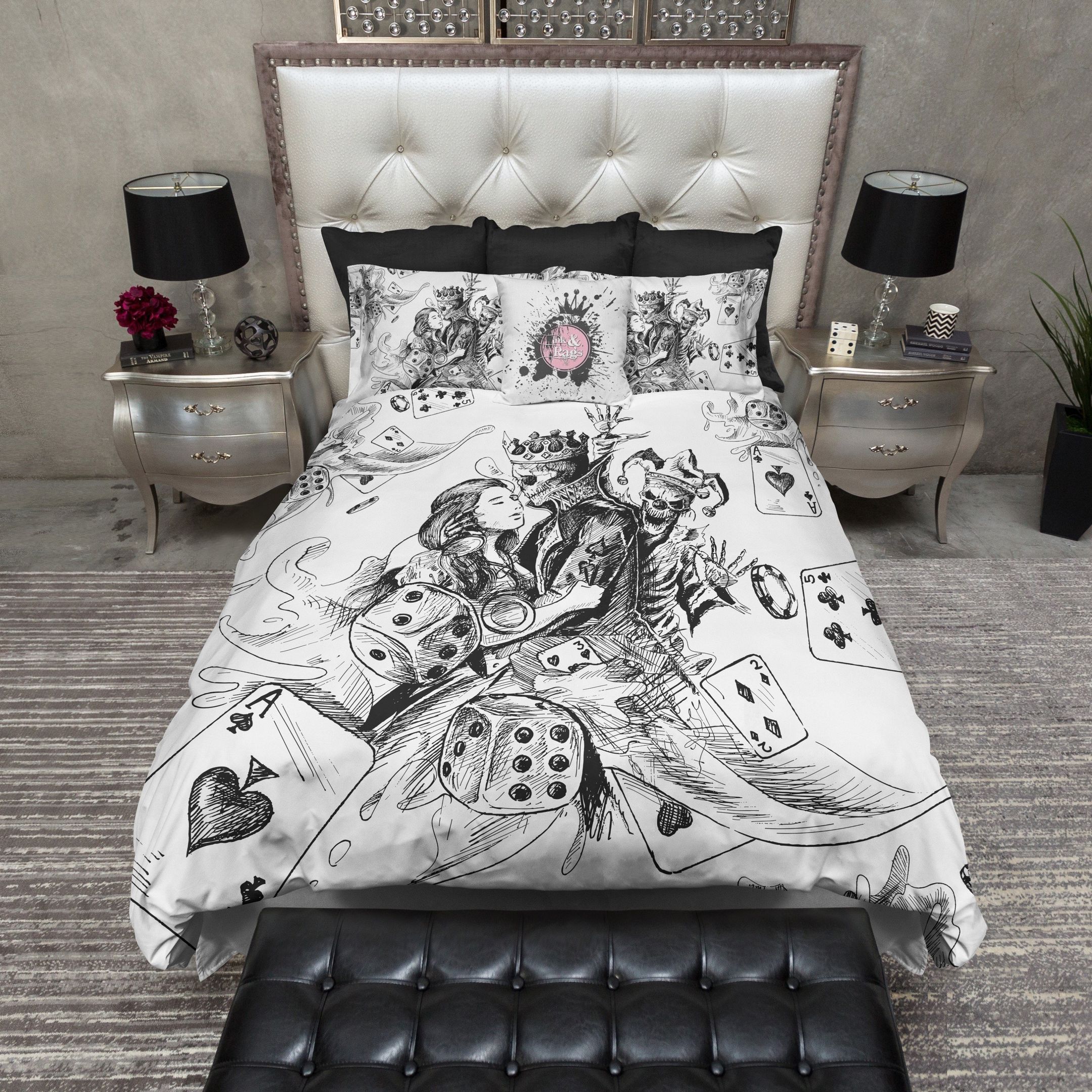 King Skull Love Bedding Set