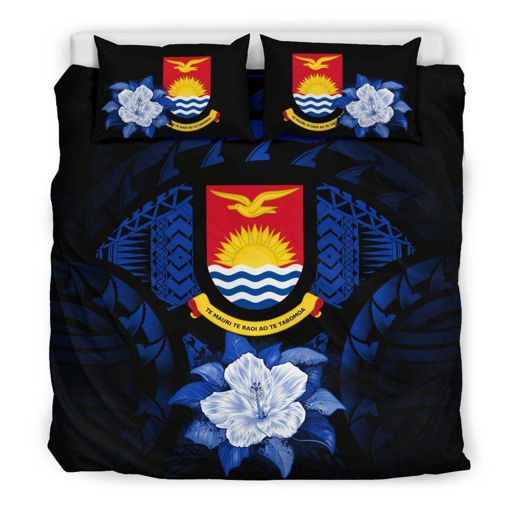 Kiribati Dark Blue Hibiscus Bedding Set