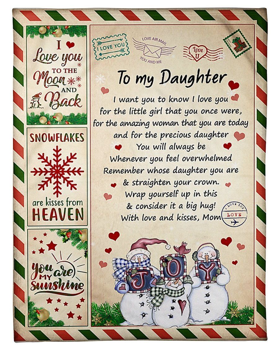 Kisses From Heart Fleece Blanket To Daughter Fleece Blanket