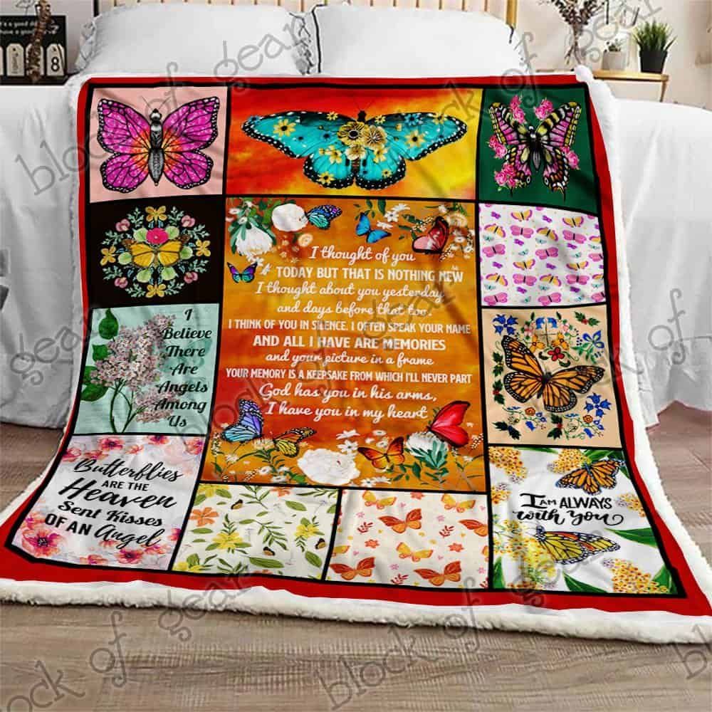 Kisses Of An Angel Butterfly Fleece Blanket