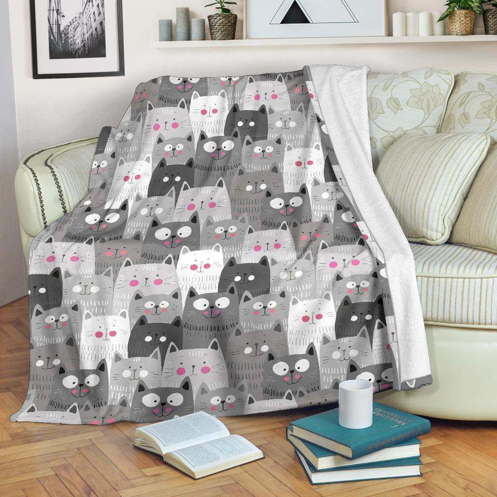 Kitten Cat Sherpa Fleece Blanket