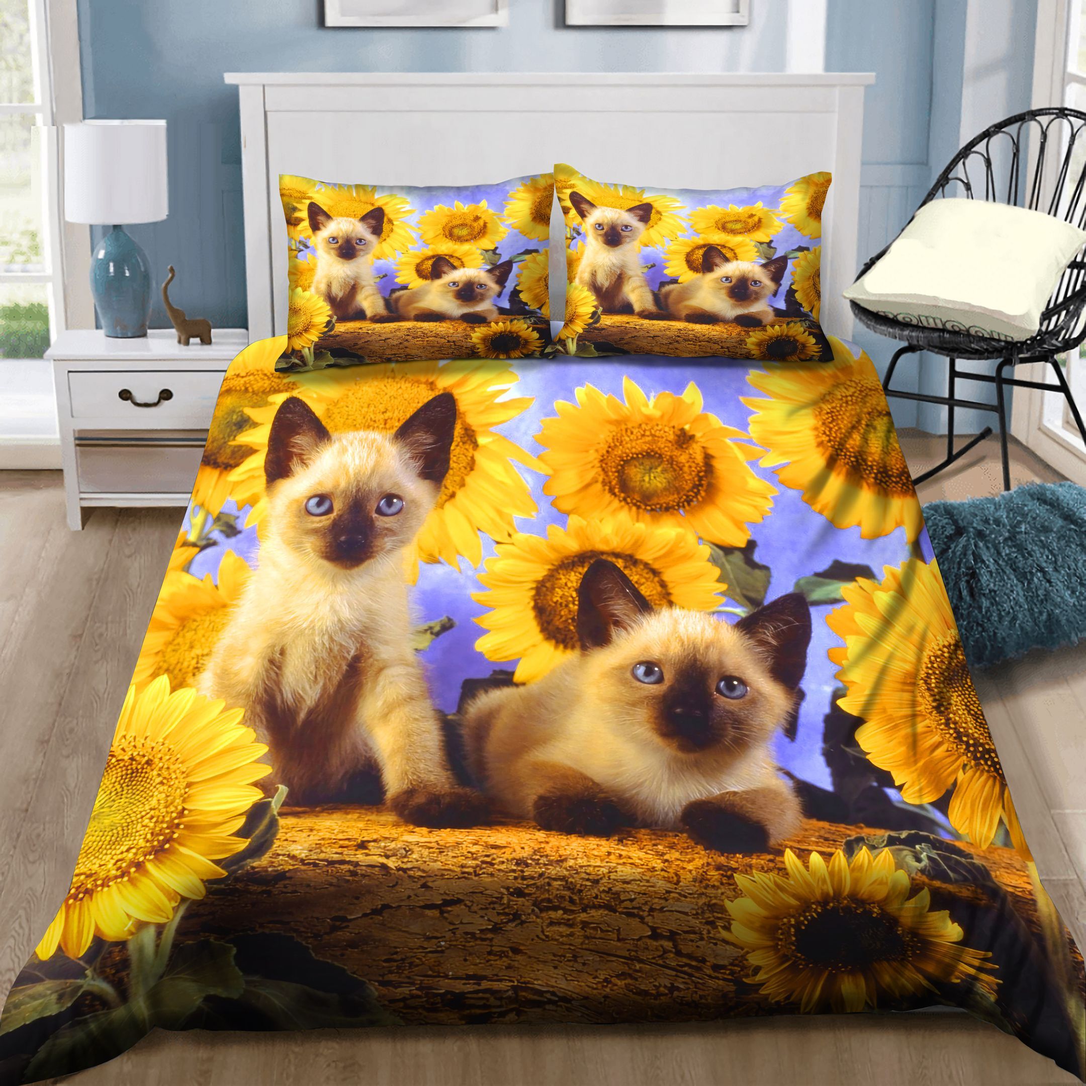 Kittens And Sunflowers Bedding Set