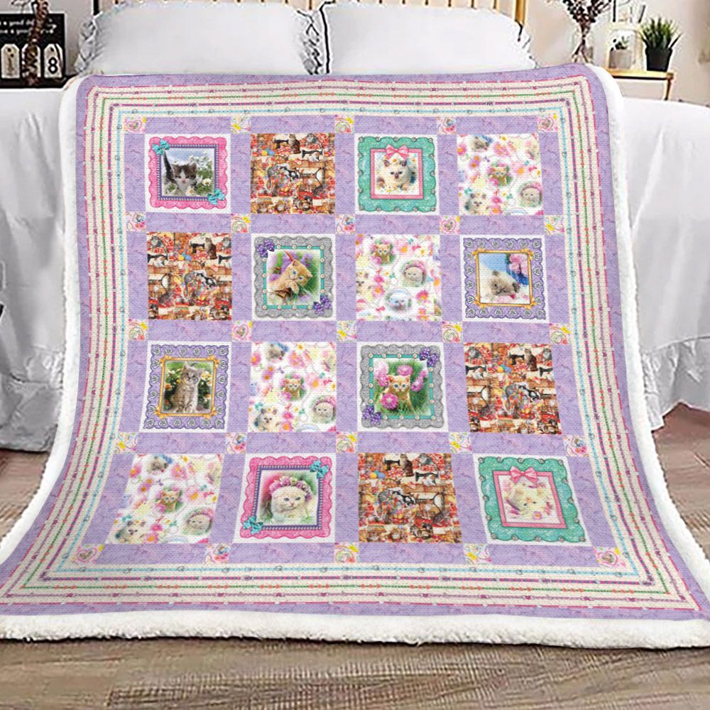 Kitty Cats Sherpa Fleece Blanket
