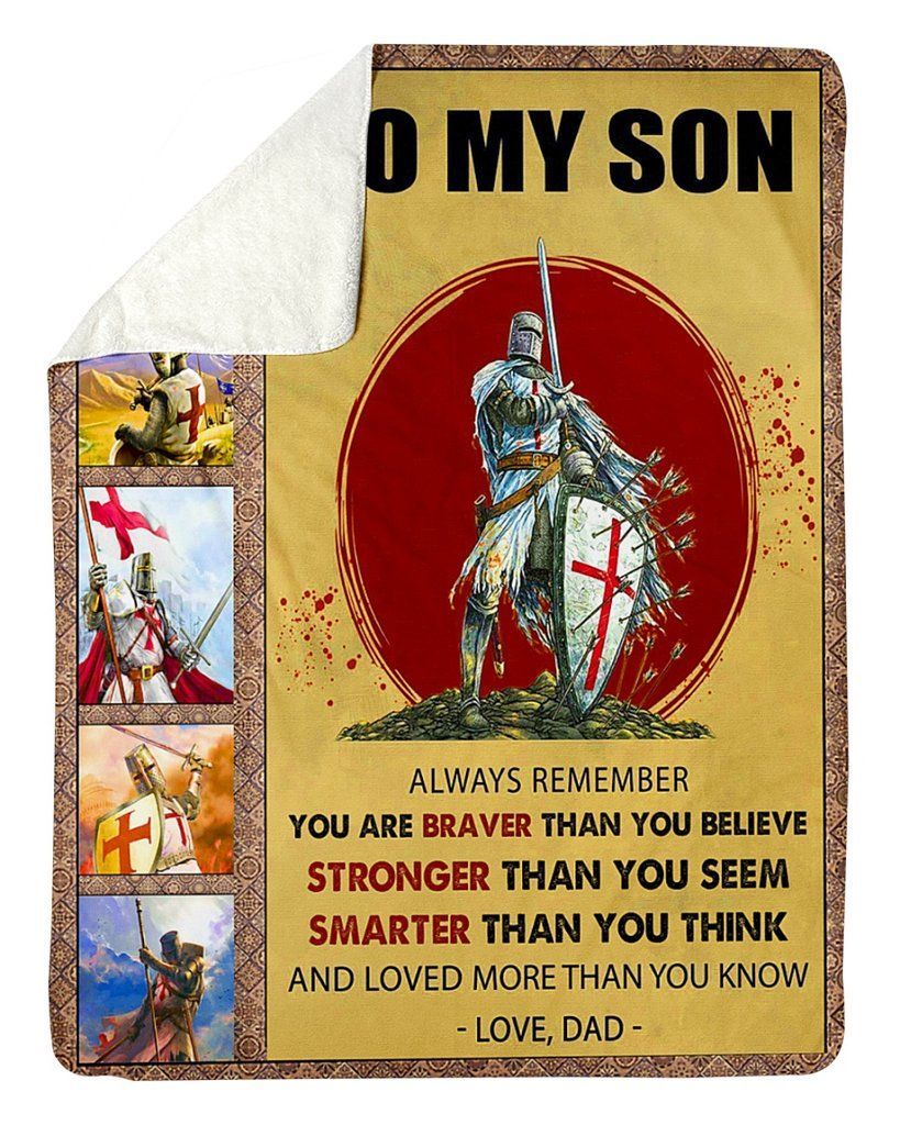 Knight Mom To Son Sherpa Fleece Blanket