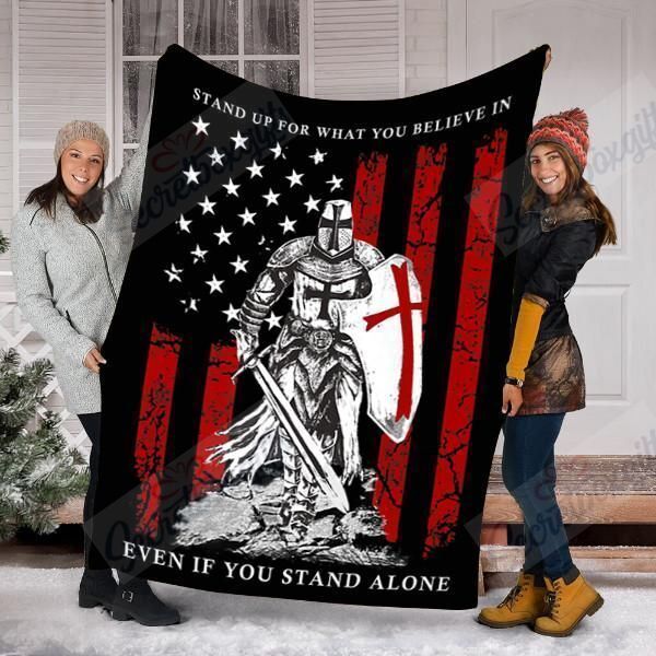 Knight Templar American Flag Fleece Blanket
