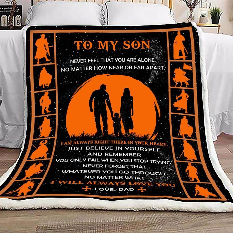 Knight Templar Dad To Son Sherpa Fleece Blanket
