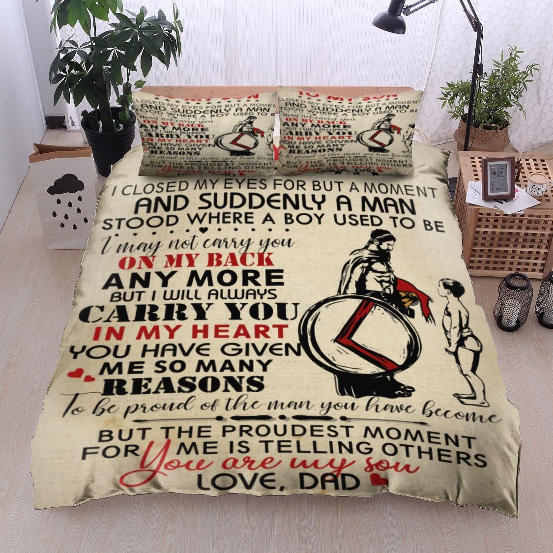 Knight Templar Family To My Son Love Dad Bedding Set