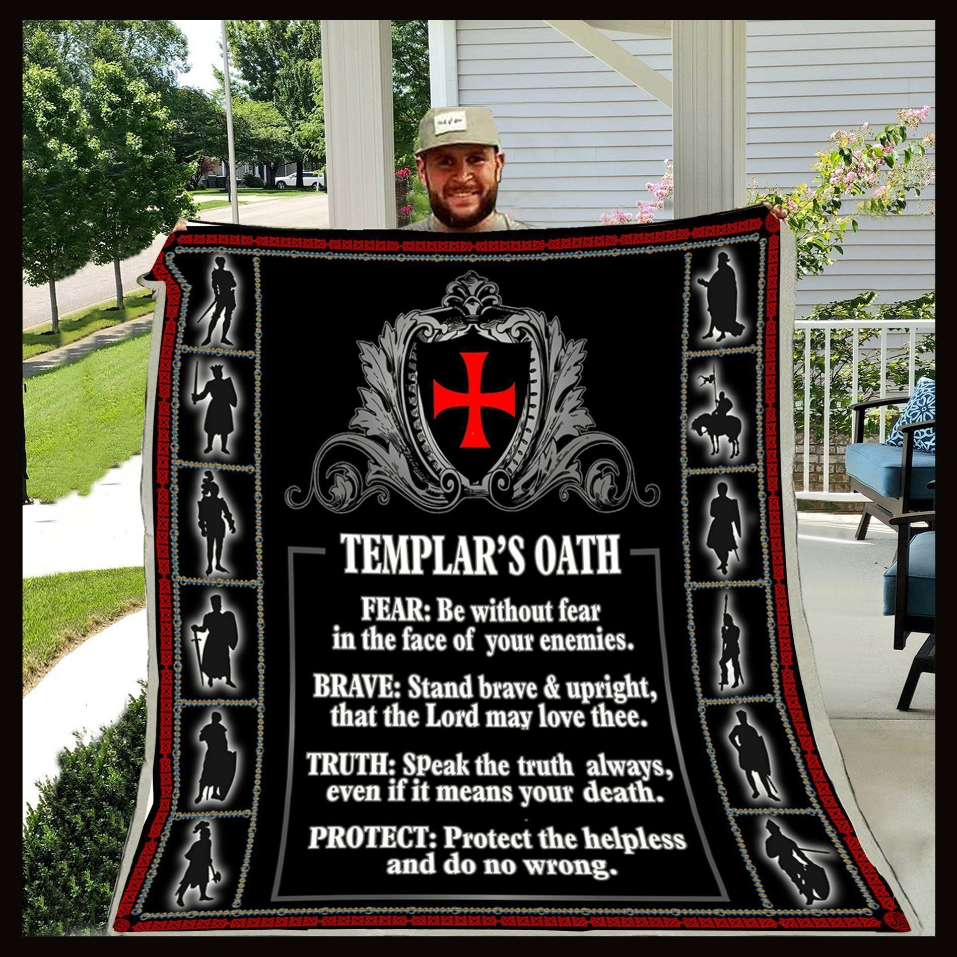 Knight Templar Templar’s Oath Sherpa Fleece Blanket