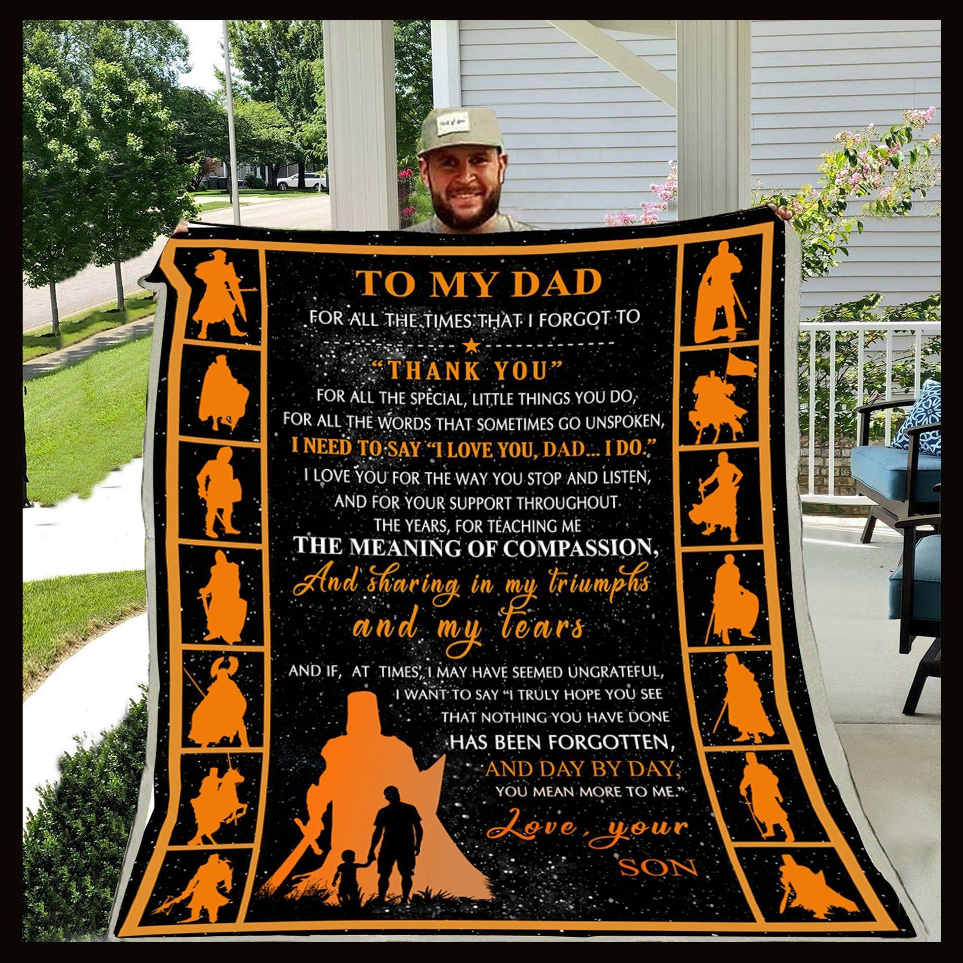 Knight Templar To My Dad Sherpa Fleece Blanket