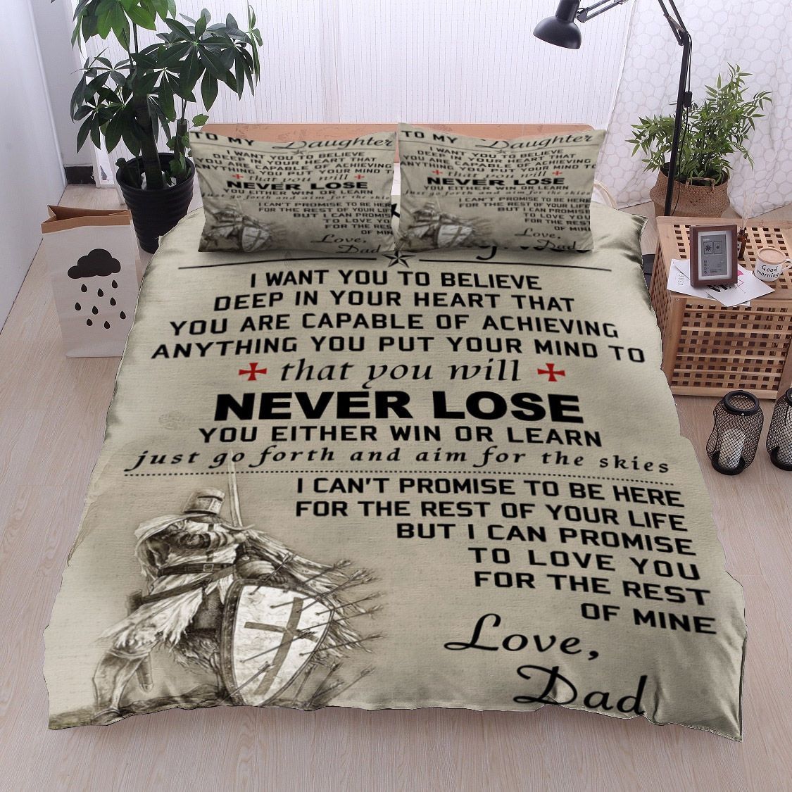 Knight Templar To My Daughter From Dad Bedding Set