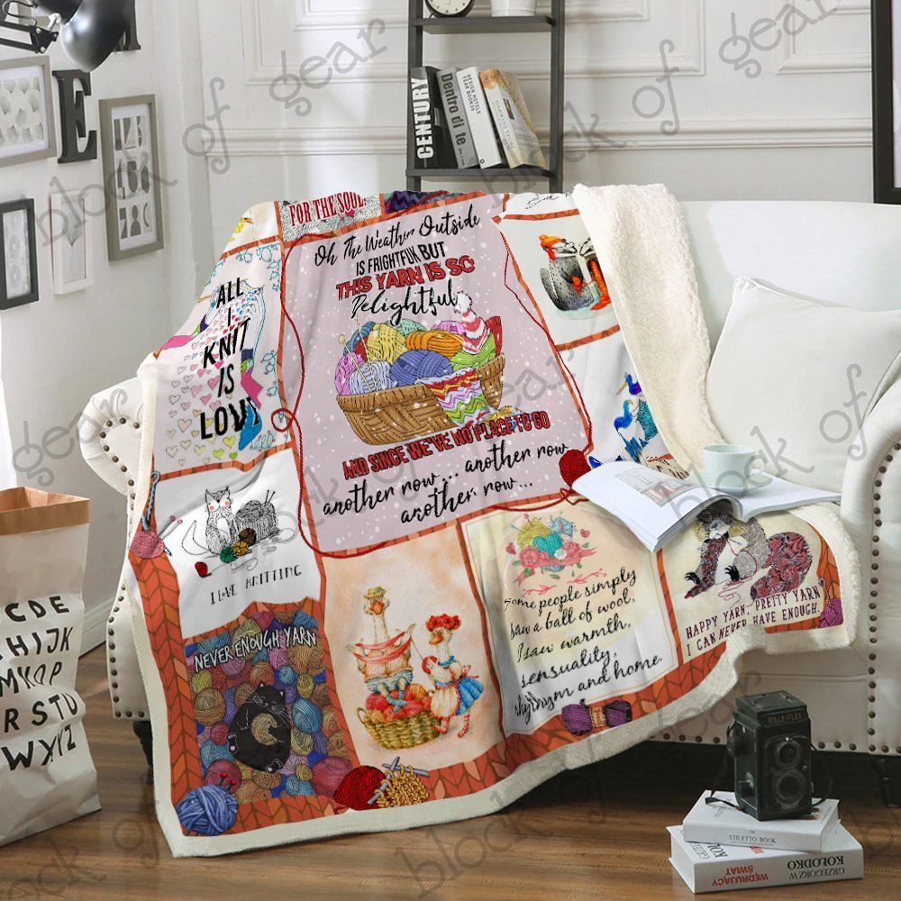 Knitting Sherpa Fleece Blanket