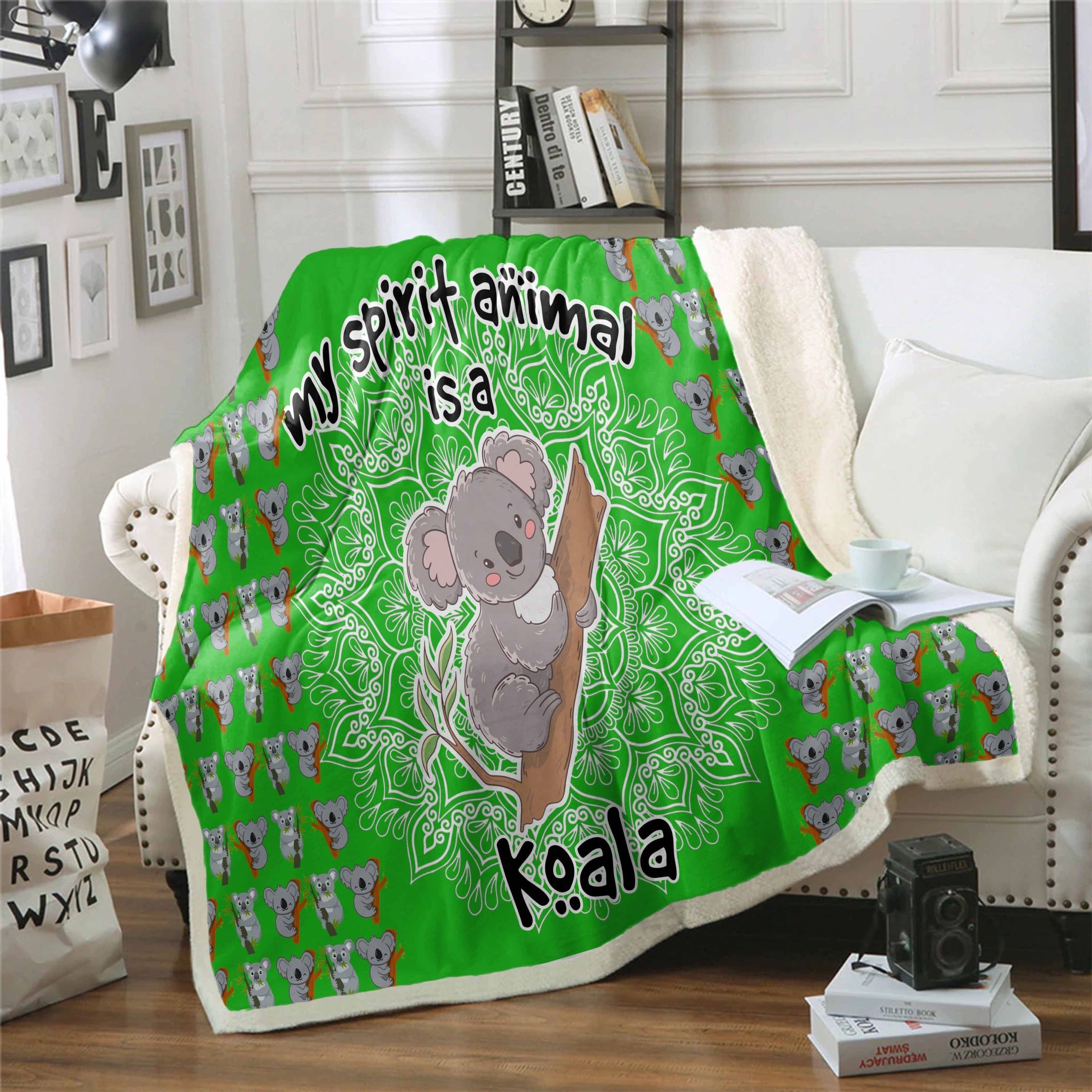 Koala Is My Spirit Animal Sherpa Fleece Blanket