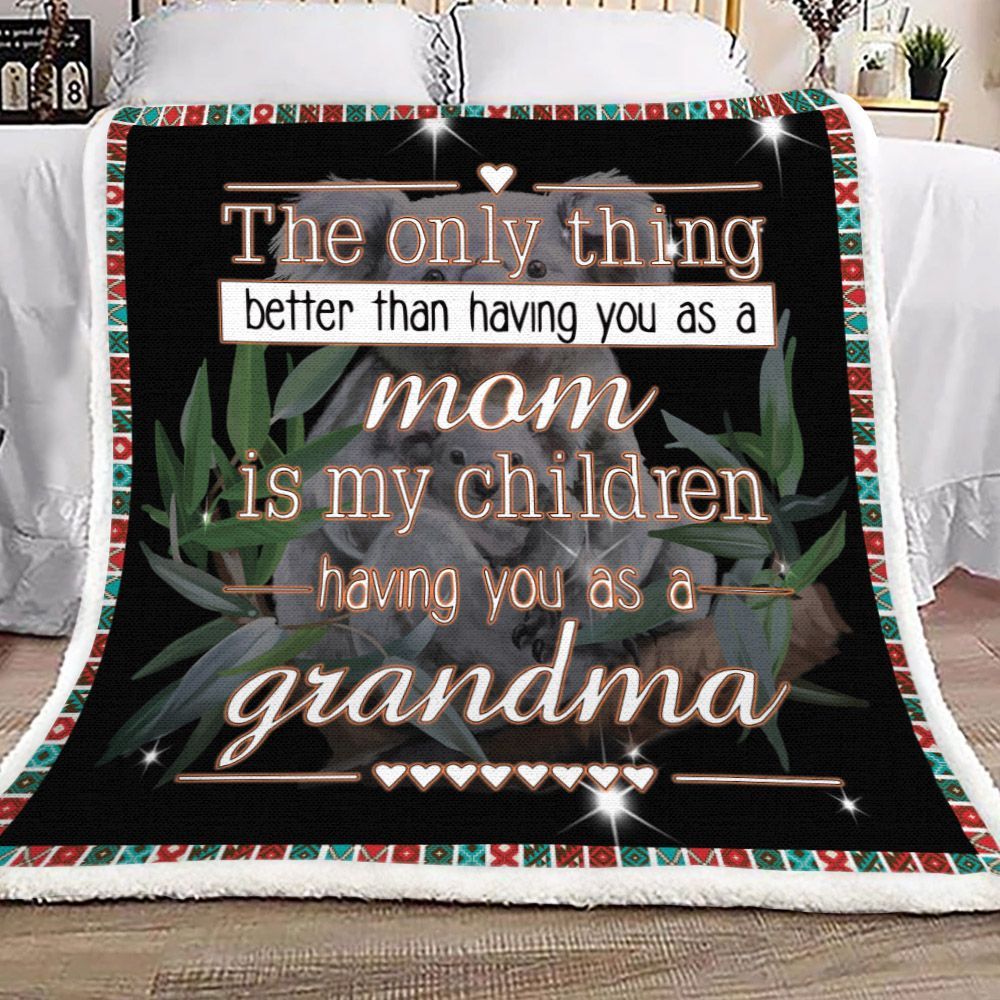 Koala Mom Sherpa Fleece Blanket