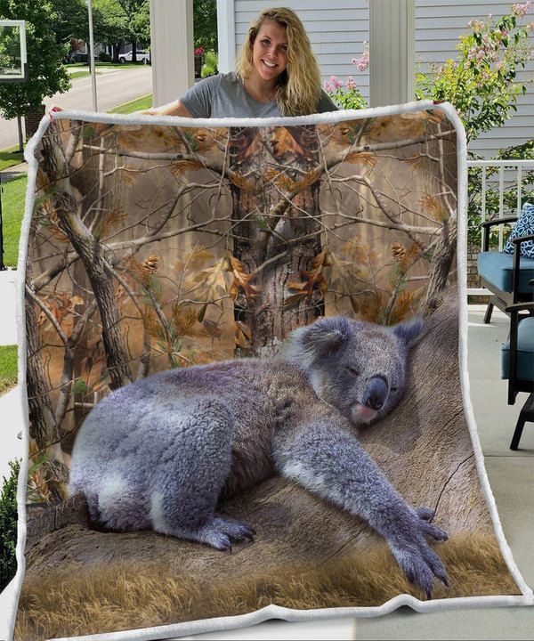 Koala Sleeping Sherpa Fleece Blanket