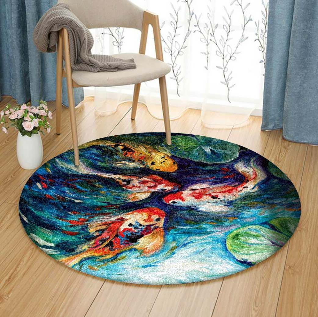Koi Fish Round Carpet