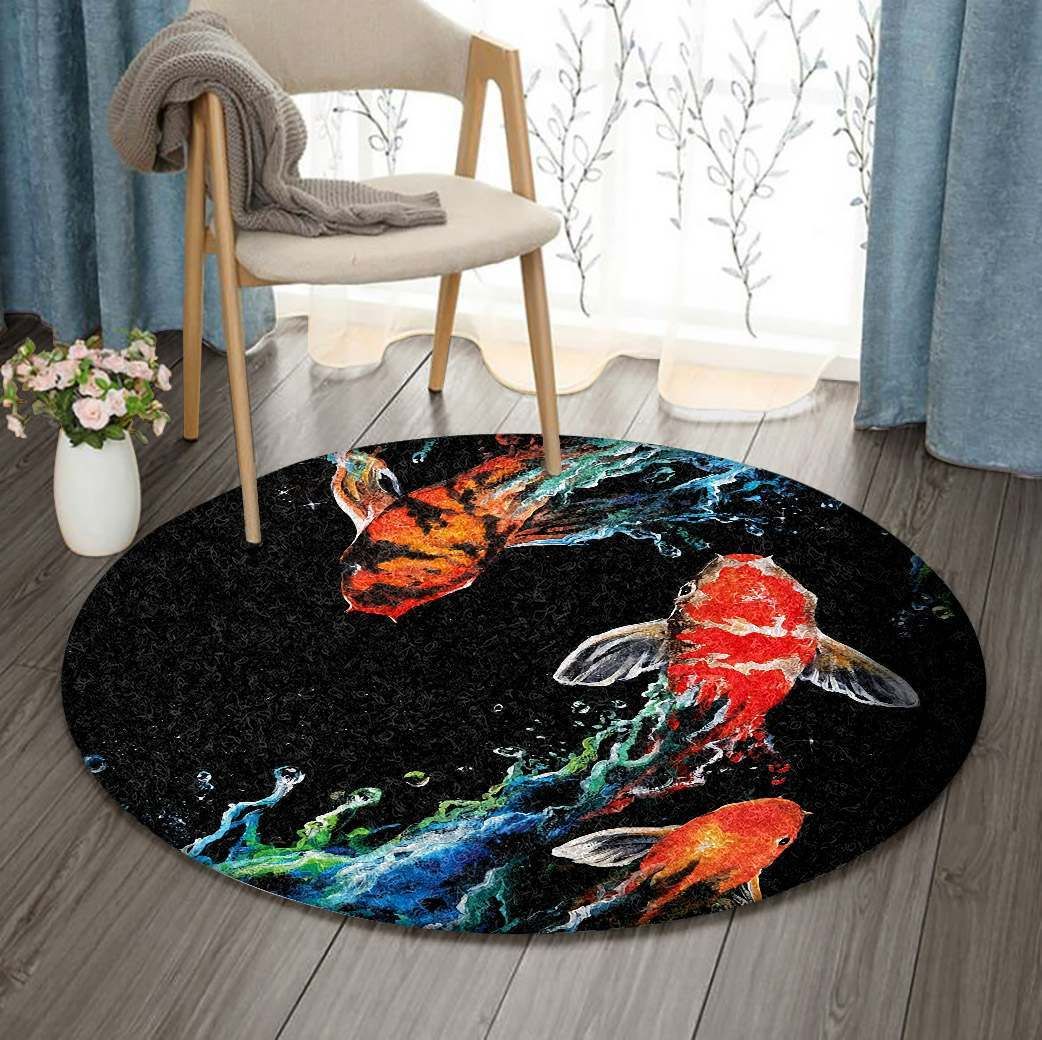 Koi Fish Round Carpet