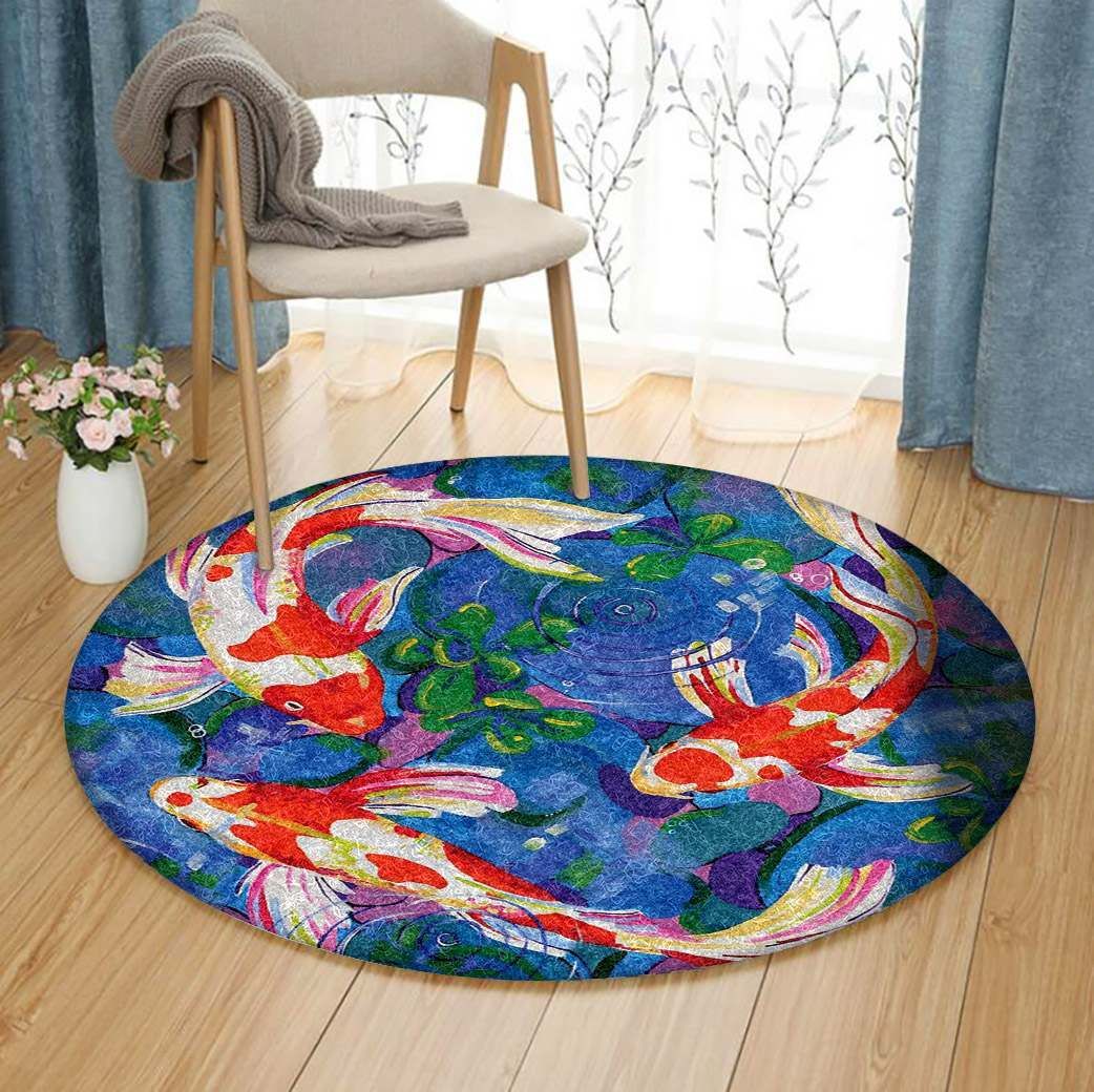 Koi Fish Round Carpet