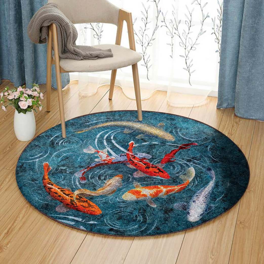Koi Fish Round Carpet