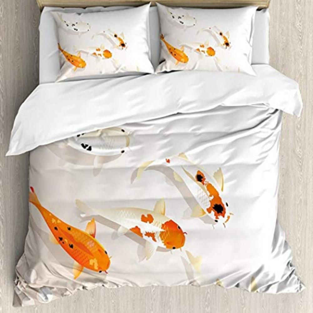 Koi Fish In White Bedding Set