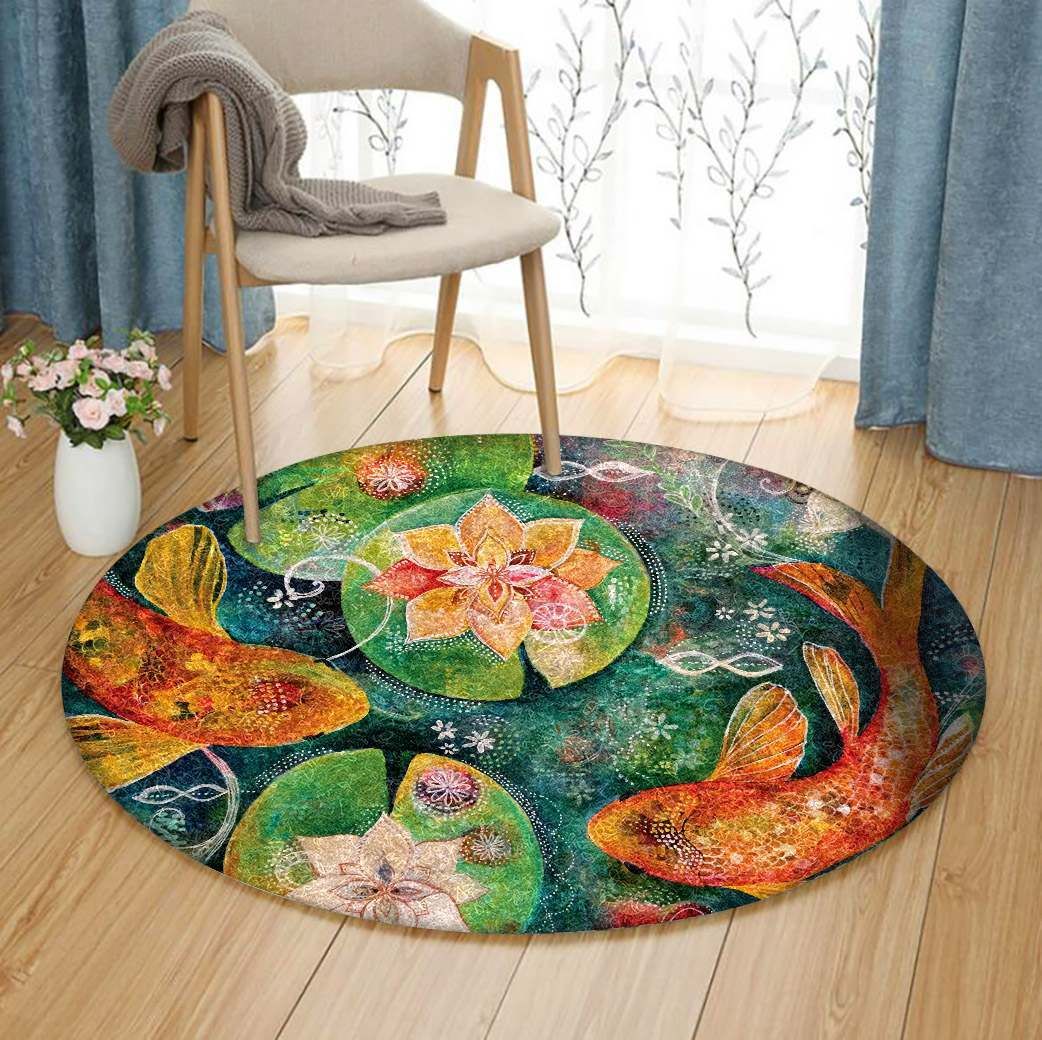 Koi Fish Round Carpet