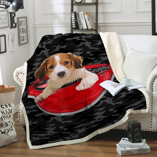 Kooikerhondje Dog Sherpa Fleece Blanket