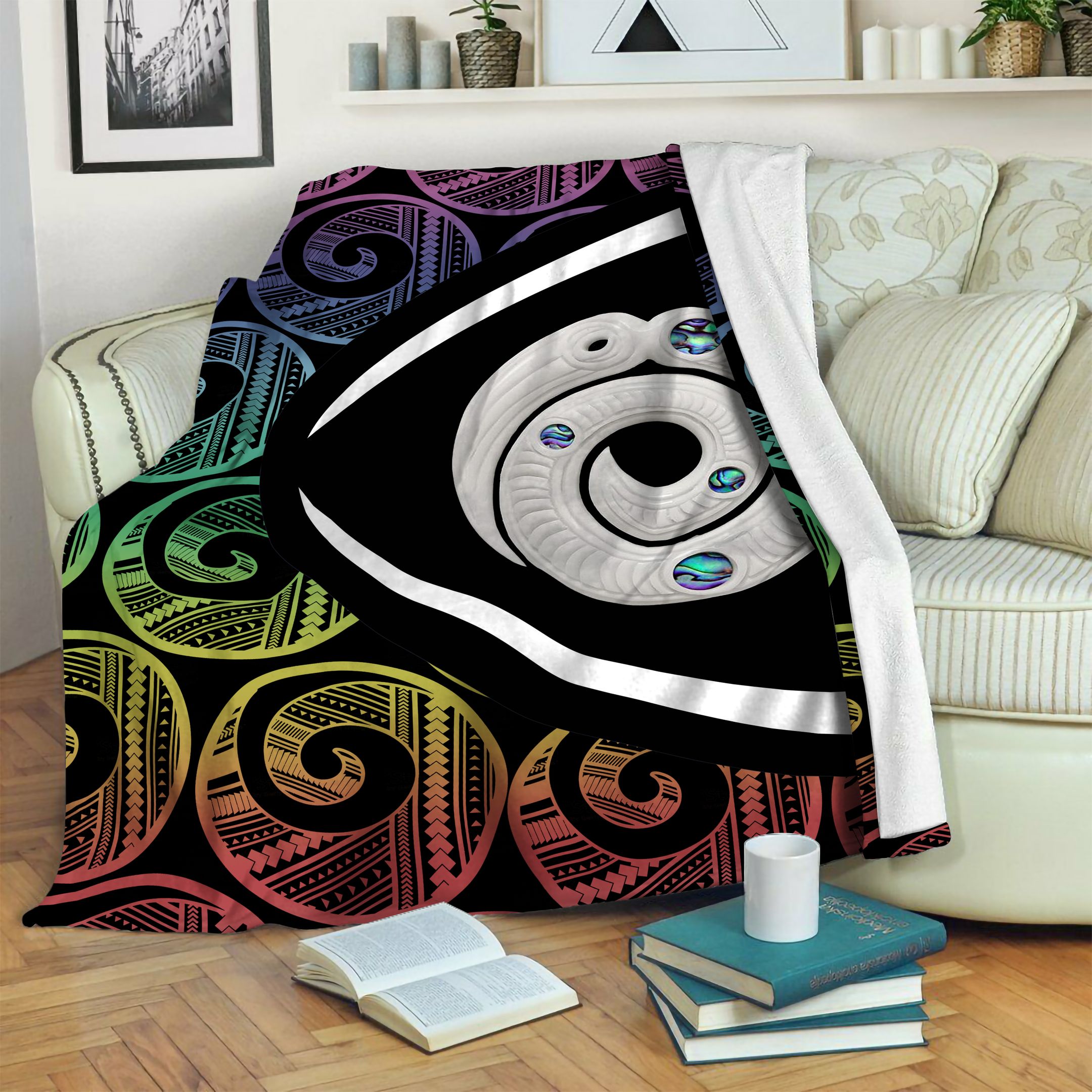 Koru Maori Fleece Blanket