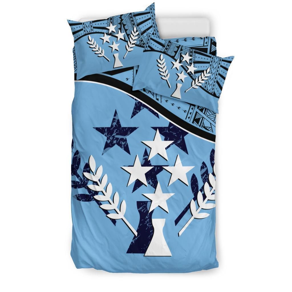 Kosrae Blue And White Bedding Set