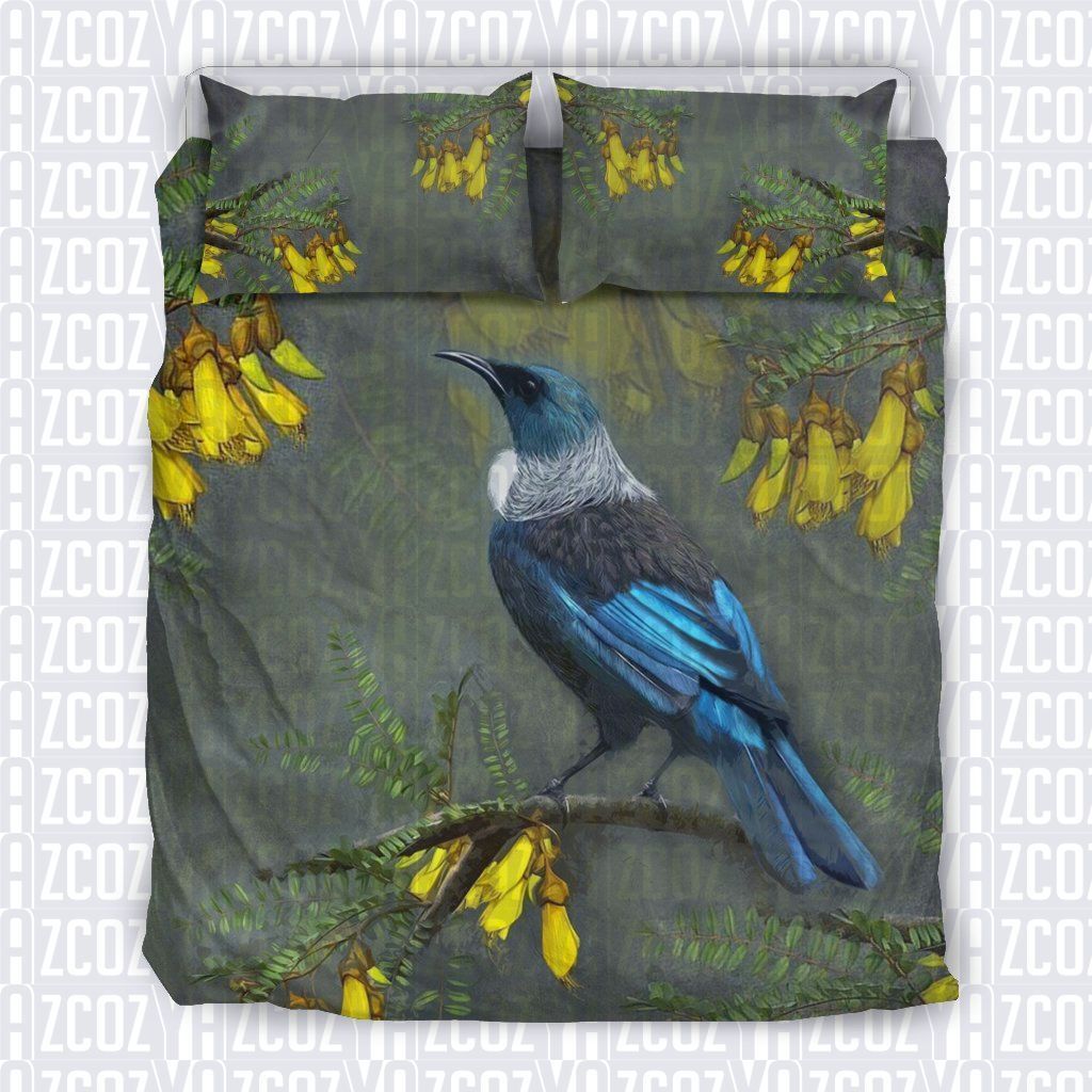 Kowhai Tui Bird New Zealand Bedding Set