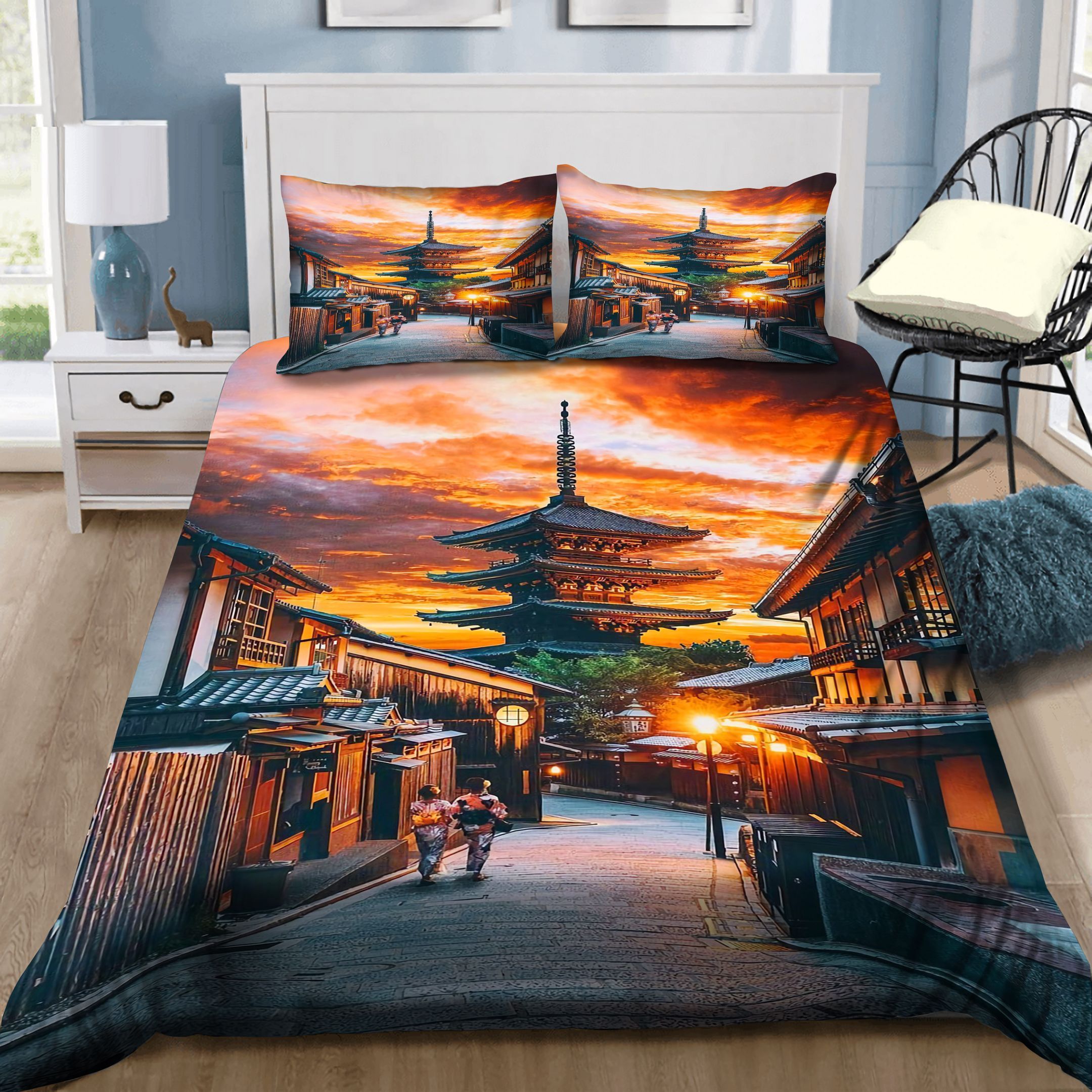 Kyoto Japan Street Bedding Set