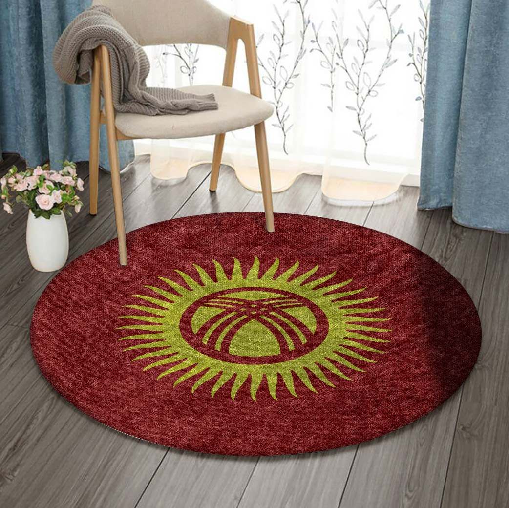 Kyrgyzstan Flag Round Carpet