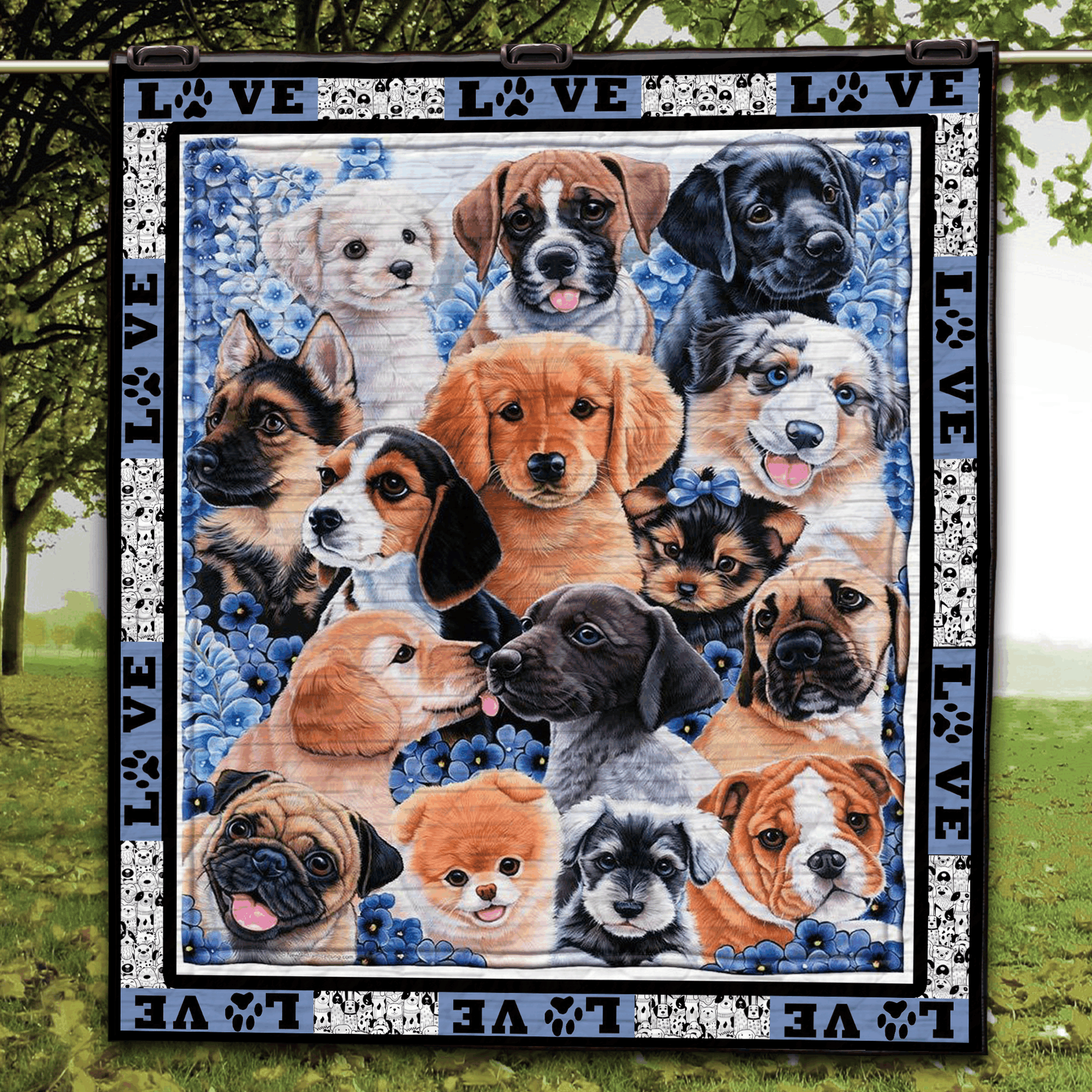 L Dogs V1 Quilt Blanket Dhc09121885Dd