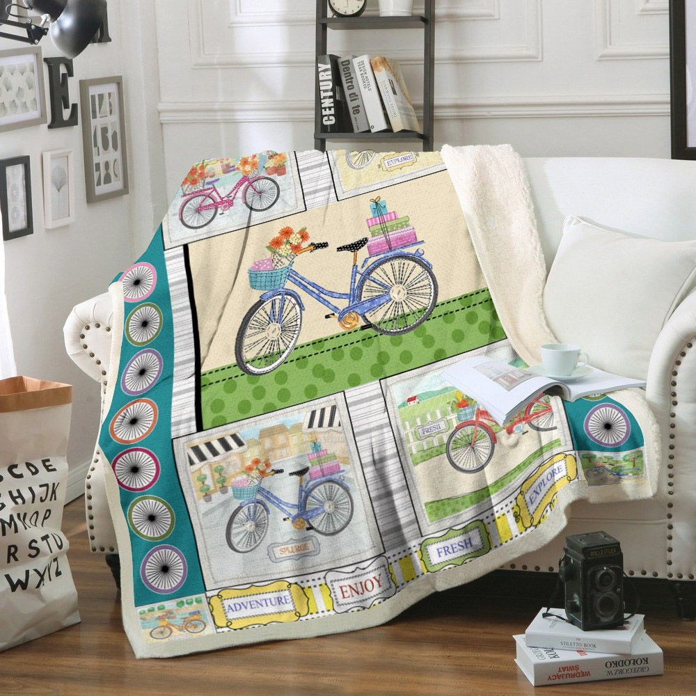 L1411 Cycling Sherpa Fleece Blanket
