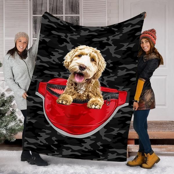 Labradoodle Cute Dog Sherpa Fleece Blanket