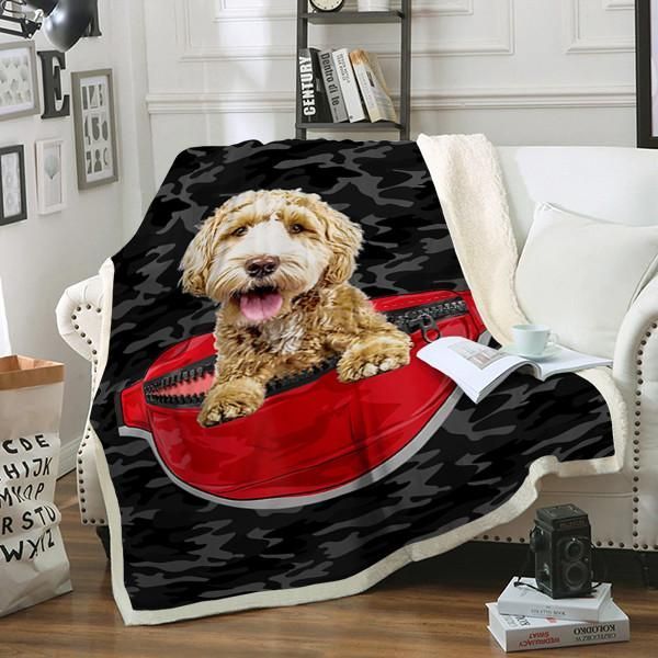 Labradoodle Dog Sherpa Fleece Blanket