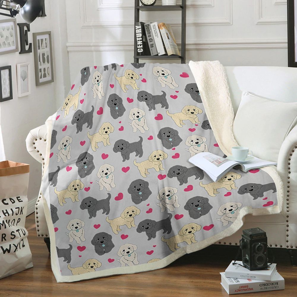 Labradoodle Dog Sherpa Fleece Blanket