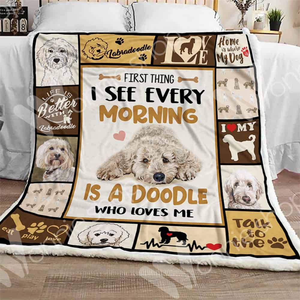 Labradoodle Dog Sherpa Quilt Blanket DHC0102540TD