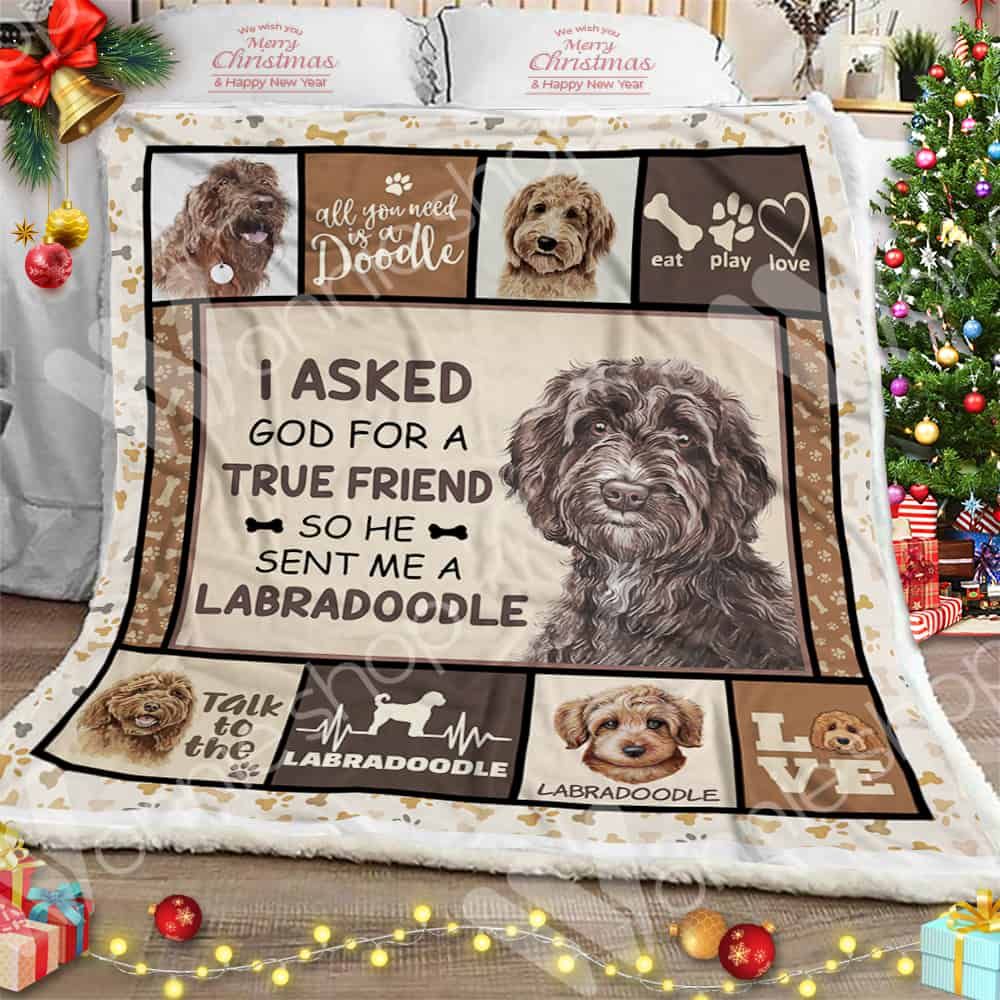 Labradoodle Dog Sherpa Quilt Blanket DHC0102566TD