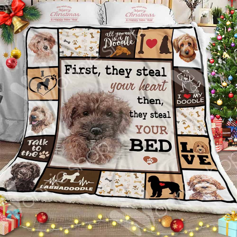 Labradoodle Dog Sherpa Quilt Blanket DHC0102567TD