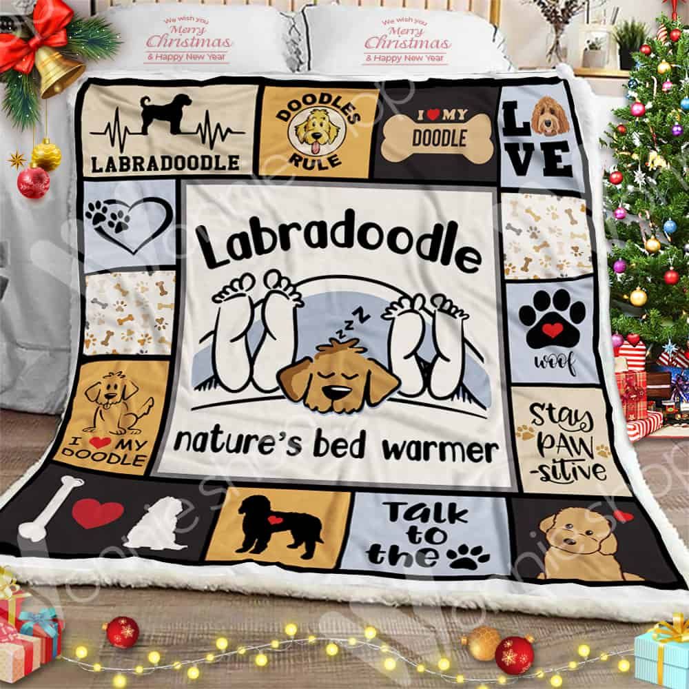 Labradoodle Dog Sherpa Quilt Blanket DHC0102571TD