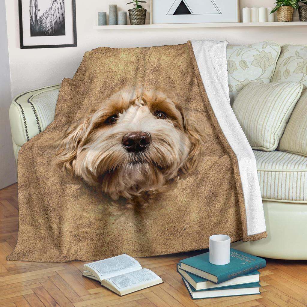 Labradoodle Face Hair Blanket