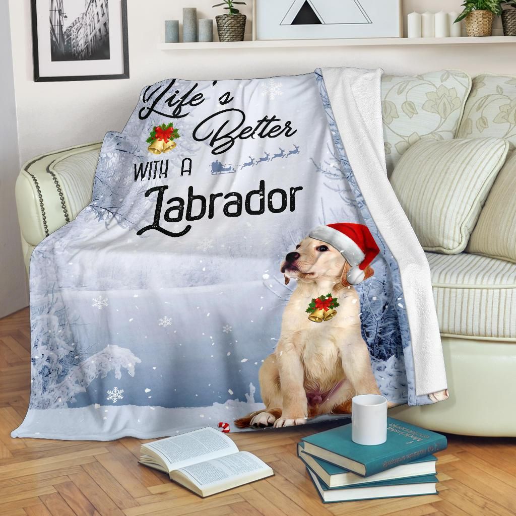 Labrador Christmas Sherpa Fleece Blanket