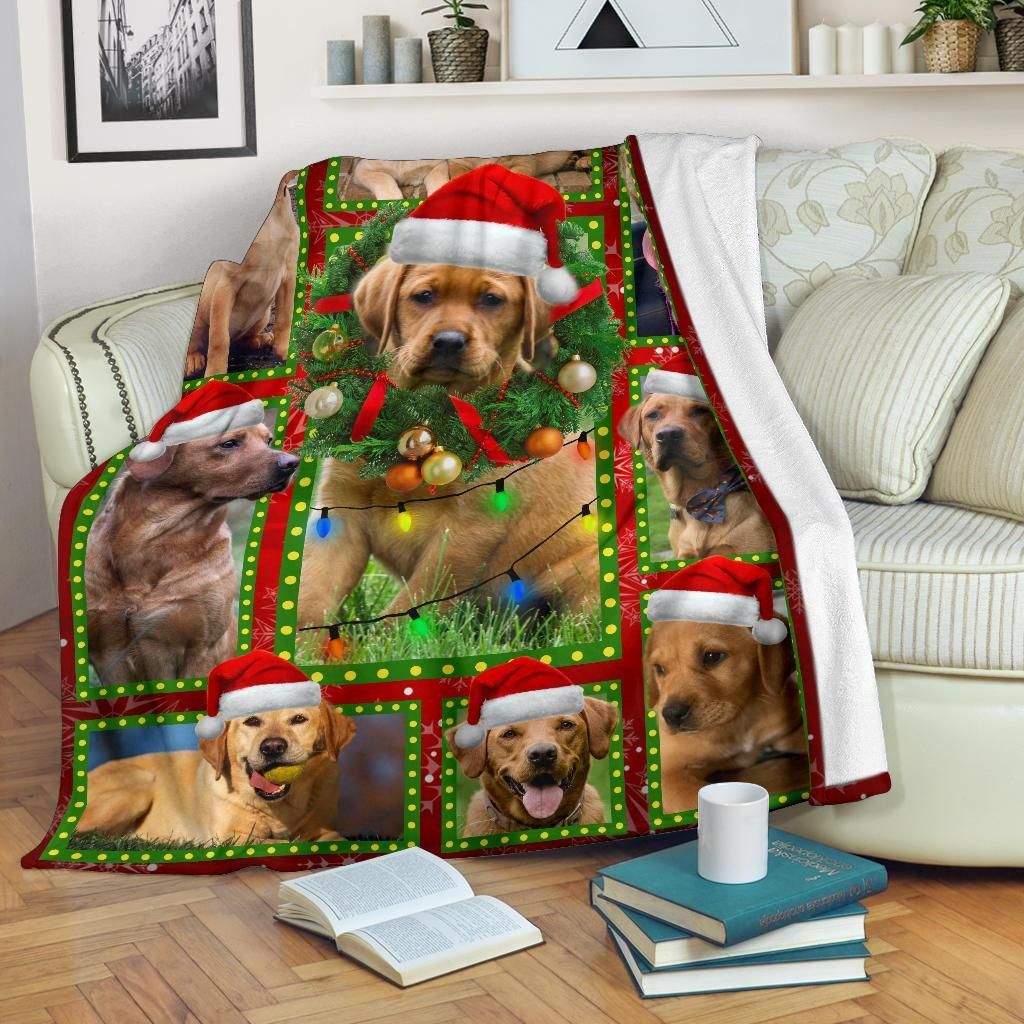 Labrador Christmas Sherpa Fleece Blanket