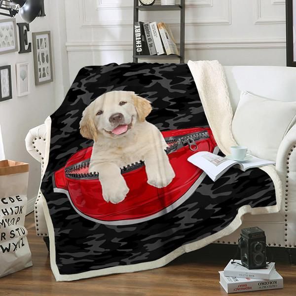 Labrador Dog Sherpa Fleece Blanket