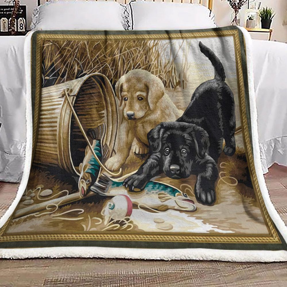 Labrador Dog Sherpa Fleece Blanket