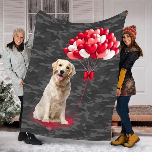 Labrador Dog Valentines Day Sherpa Fleece Blanket