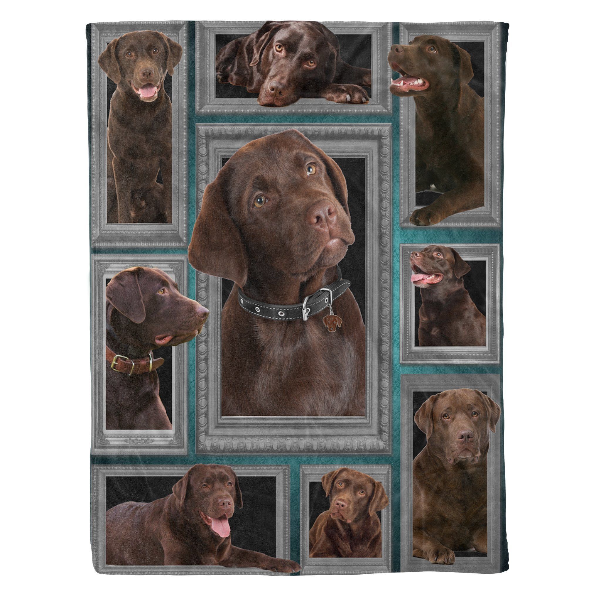 Labrador Funny Beautiful Chocolate Faces Sherpa Fleece Blanket