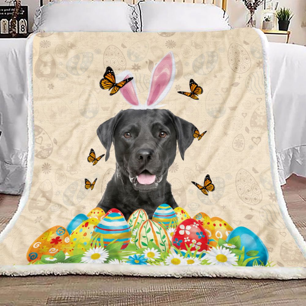 Labrador Is Ready For Easter Fleece Blanket